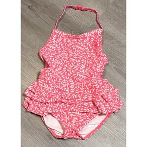 Mini Boden Girls Pink Halter Swimsuit Size 5-6Y